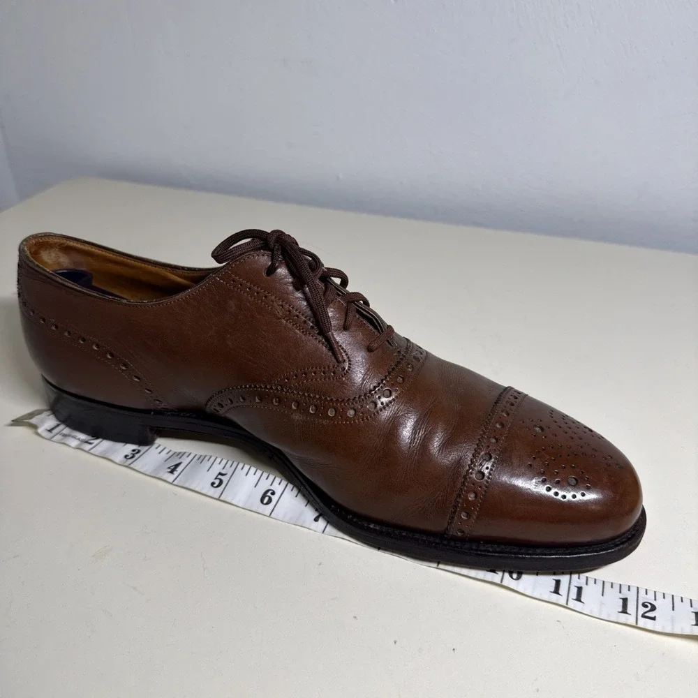 Peal & Co Brooks Brothers Brown Cap Toe Oxford Dress Shoes Mens 9,5 Made England